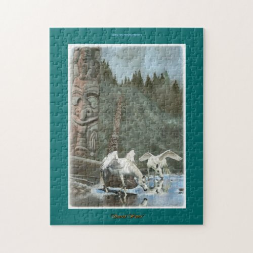 Drinking Pegasi  Totem Poles Fantasy Art Puzzle