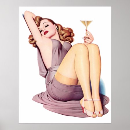 Drinking Pin Up Poster