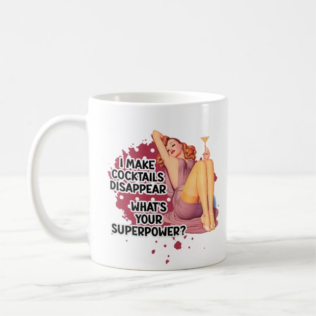 Drinking Retro Housewife Humor Coffee Mug (Left)