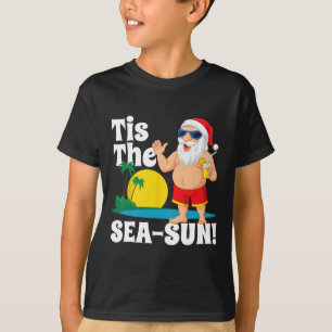 Drinking Santa Claus Tis The Sea-sun Christmas In  T-Shirt