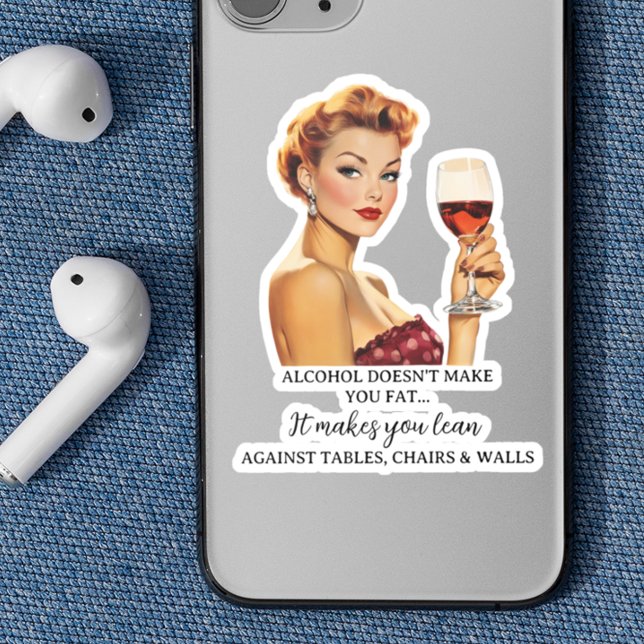 Drinking Saying Funny Retro Housewife  Sticker (Creator Uploaded)