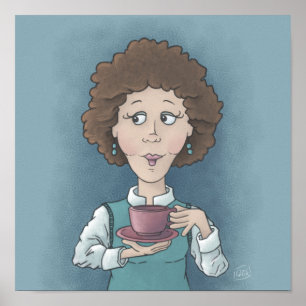 Drinking Tea Poster