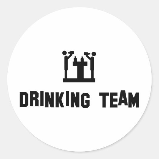 drinking team classic round sticker