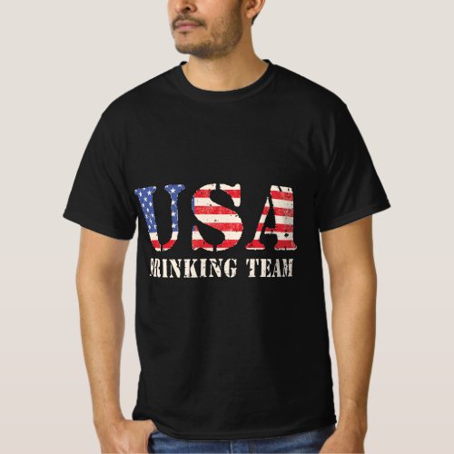 Drinking Team Funny USA Patriotic Gag for Party Dr T_Shirt