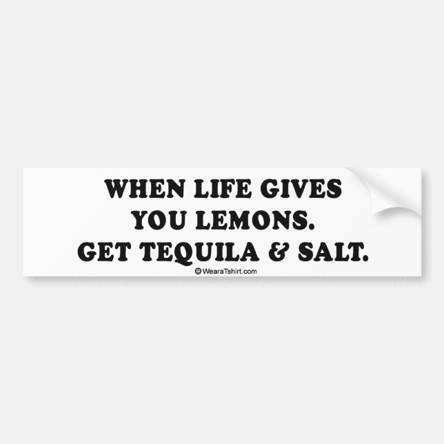 Drinking Tee - "Tequila and salt" Bumper Sticker (Front)