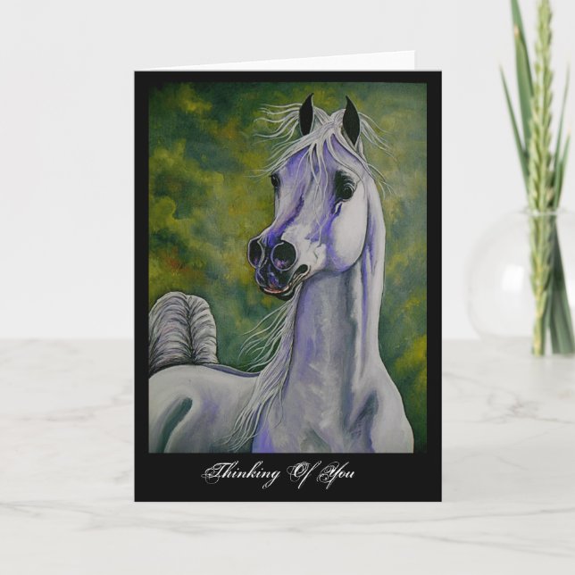 "Drinking the Wind" Arabian horse card (Front)