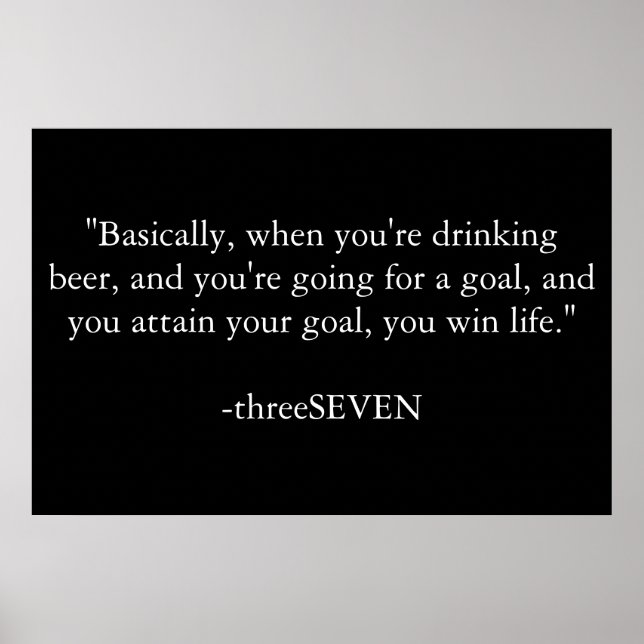 Drinking To Win Life Poster (Front)