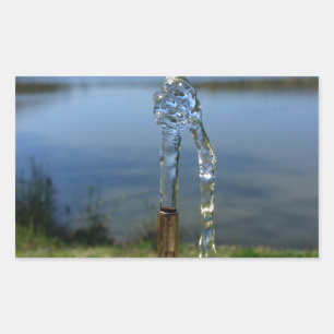 drinking water rectangular sticker
