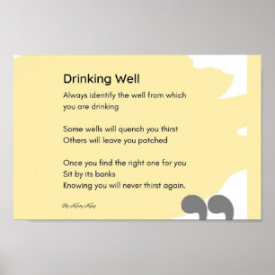 Drinking well poem yellow wall art decor 