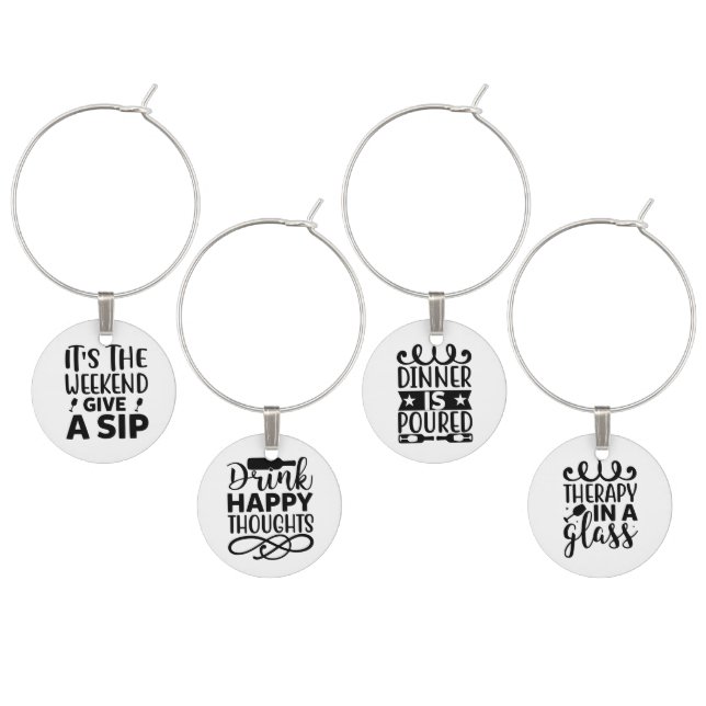 Drinking Wine Funny Hostess Housewarming Gift Wine Charm (Staggered)