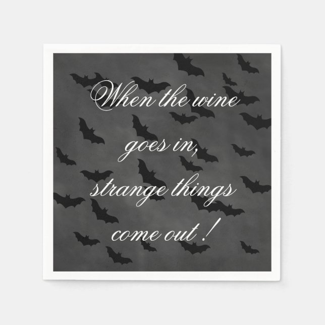 Drinking Wine Halloween Napkin (Front)