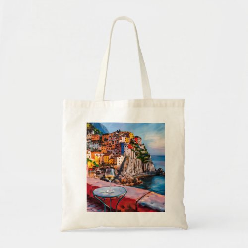 Drinking wine on the Amalfi coast Tote Bag