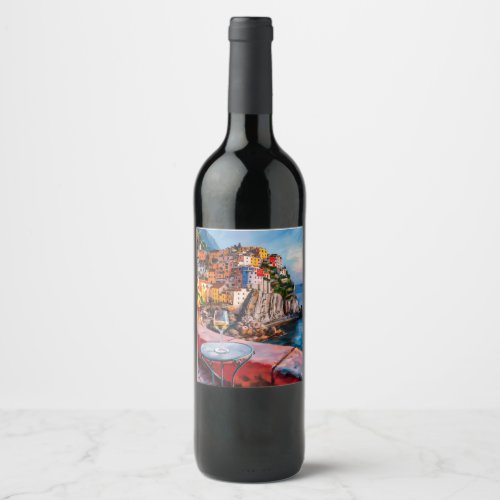 Drinking wine on the Amalfi coast Wine Label