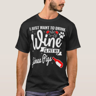 Drinking wine petting guinea pigs Premium _1 T-Shirt