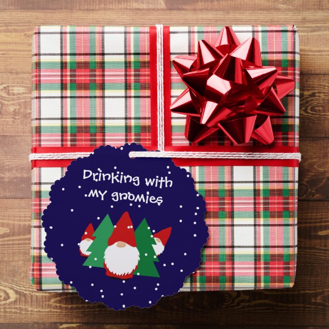 Drinking with my gnomies funny Christmas Ornament Card (Insitu (Gift))