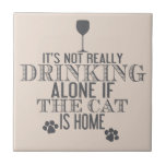 Drinking With The Cat | Funny Coaster at Zazzle