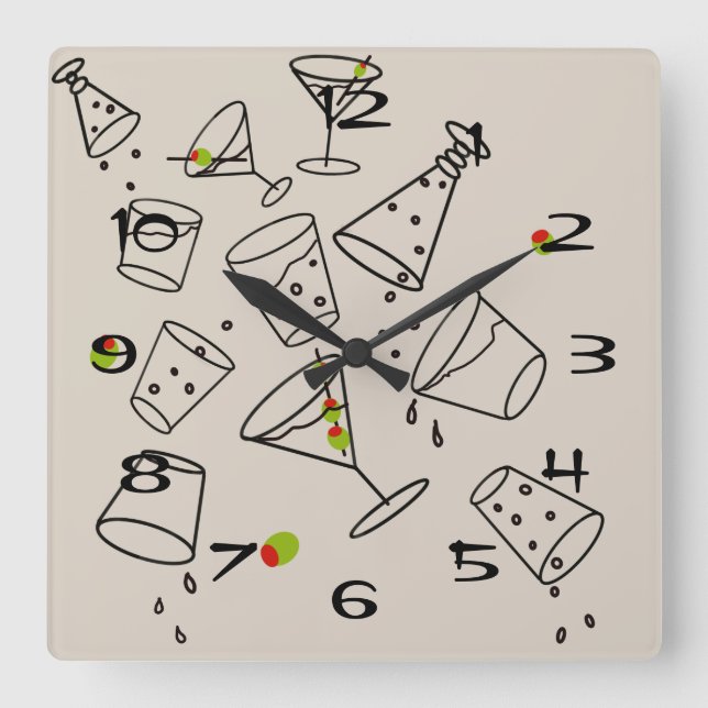 Drinks Acrylic Clock (Front)