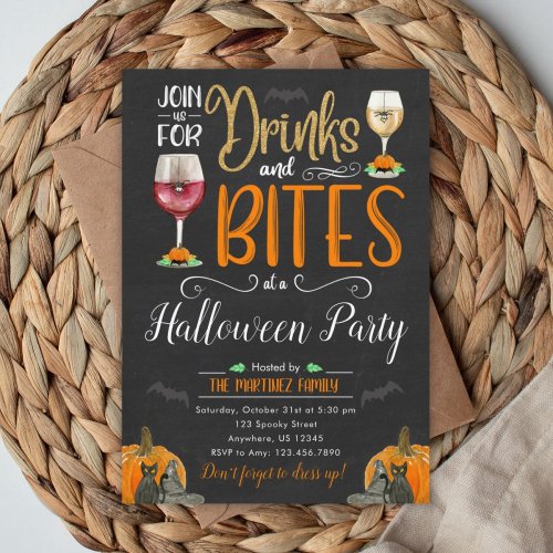 Drinks and BitesHalloween Costume Party Invitation