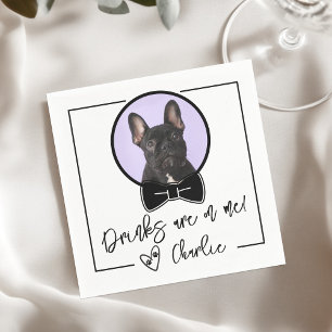 Drinks are on me Dog Wedding Napkins