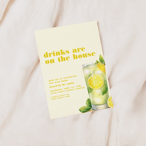 Drinks are on the House Summer Party Invite