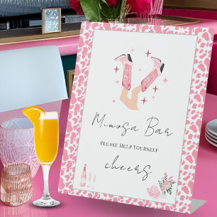 Drinks Bar Cowboy Boots & Bubbly Bridal Shower  Pedestal Sign