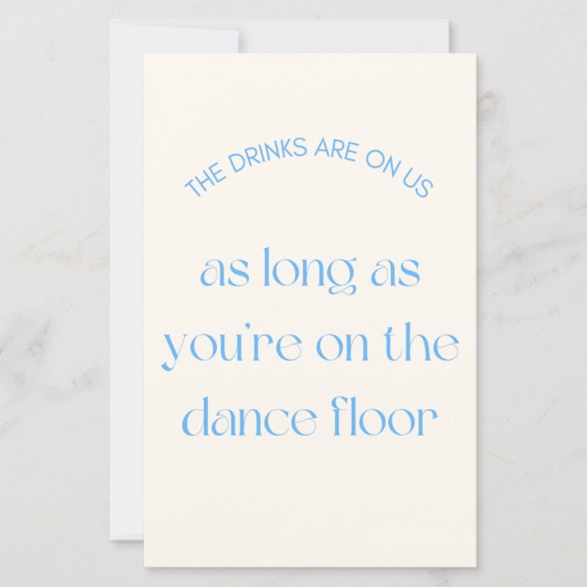 Drinks & Dance Floor Wedding Sign (Front)
