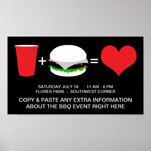 drinks  hamburgers  love poster