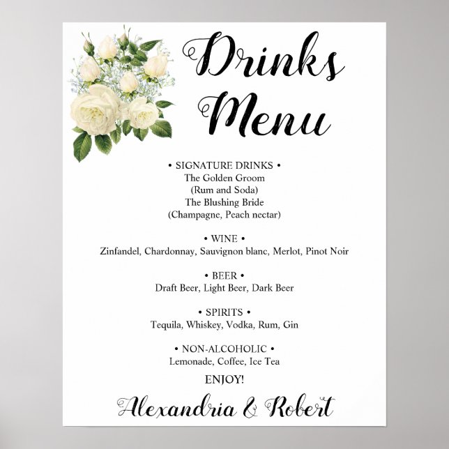 Drinks Menu | Wedding Sign (Front)