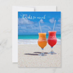 Drinks on Beach Thank You Blank Tropical Cards
