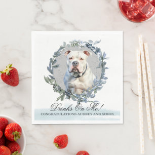 Drinks on Me American Bulldog Wedding Reception Napkins