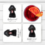Drinks On Me! Black Russian Terrier Dog Wedding Square Paper Coaster<br><div class="desc">These are Drinks On Me! Black Russian Terrier Dog Pet Wedding Paper Coaster!</div>