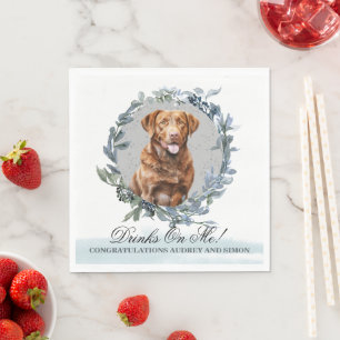 Drinks on Me! Chesapeake Bay Retriever Pet Wedding Napkins