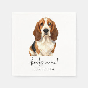 Drinks On Me! Dog Wedding Napkins