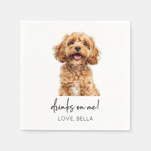 Drinks On Me! Dog Wedding Napkins