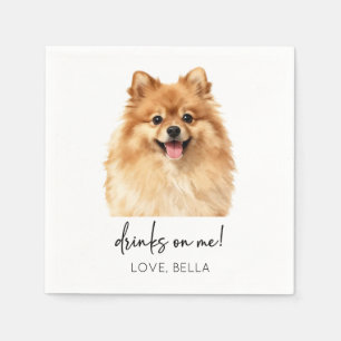 Drinks On Me! Dog Wedding Napkins