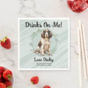 Drinks on Me! English Springer Spaniel Dog Photo Napkins