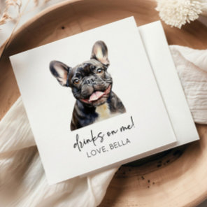 Drinks On Me! French Bulldog Dog Pet Wedding Napkins