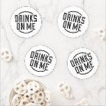 Drinks on Me Funny Quote Coaster Set