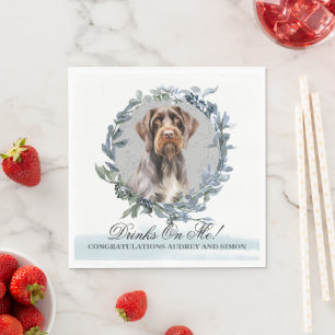 Drinks On Me! German Wirehaired Pointer Dog Pet Napkins