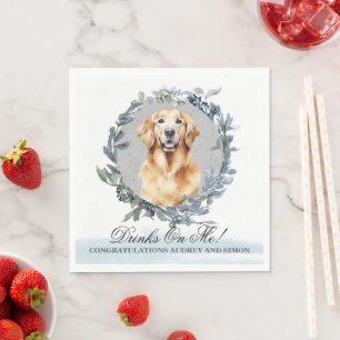 Drinks on Me! Golden Retriever Dog Photo Napkins