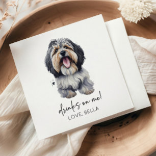 Drinks On Me! Havanese Dog Wedding Napkins