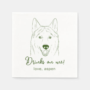 Drinks on me! Husky Wedding Napkins