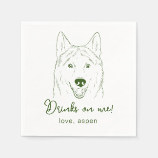 Drinks on me! Husky Wedding Napkins