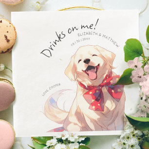 Drinks On Me Labrador Watercolor Fun Dog Pet Paper Dinner Napkins