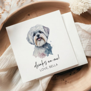Drinks On Me! Maltese Dog Pet Wedding Napkins