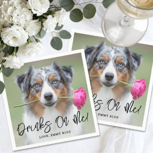 Drinks On Me Photo Pet Dog Wedding Napkins