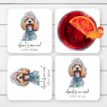 Drinks On Me! Poodle Dog Pet Wedding Square Paper Coaster<br><div class="desc">These are Drinks On Me! Poodle Dog Pet Wedding Paper Coaster!</div>