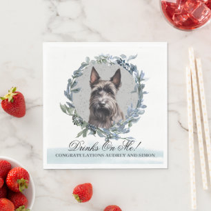 Drinks On Me! Scottish Terrier Dog wedding pet Napkins