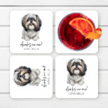 Drinks On Me! Shih Tzu Dog Pet Wedding Square Paper Coaster<br><div class="desc">These are Drinks On Me! Shih Tzu Dog Pet Wedding Paper Coasters!</div>