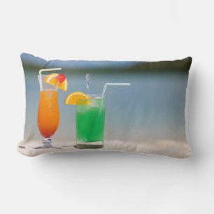 Drinks on the beach lumbar pillow